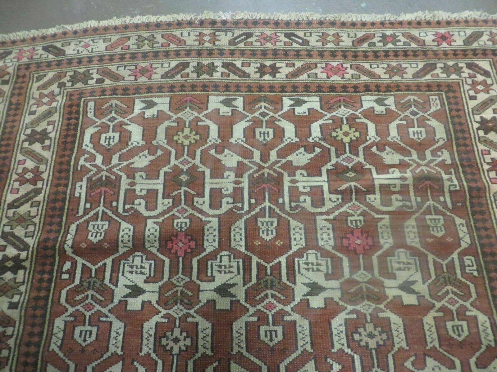 4' X 4' 8" Antique Handmade Caucasian Kazak Shirvan Wool RUG Collectible Nice - Jewel Rugs