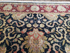 Vintage Indo Mahal Area Rug 9x12, Indian Persian Oriental Carpet, Hand-Knotted, Large Floral Design, Wool, Rug for Living Room Dining Room - Jewel Rugs