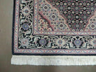 2'7" X 9' Vintage Handmade Chinese Black Runner with Central Medallions - Persian/Oriental Mahi Fish Design - Wool Rug w/ Silk Accents - Jewel Rugs