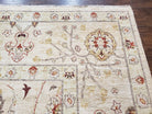 Peshawar Oushak Large Room Sized Rug 10 x 14.4, Wool Hand-Knotted Ivory Chobi Farmhouse Oriental Rug, 10x14 Living Room Pakistani Carpet - Jewel Rugs