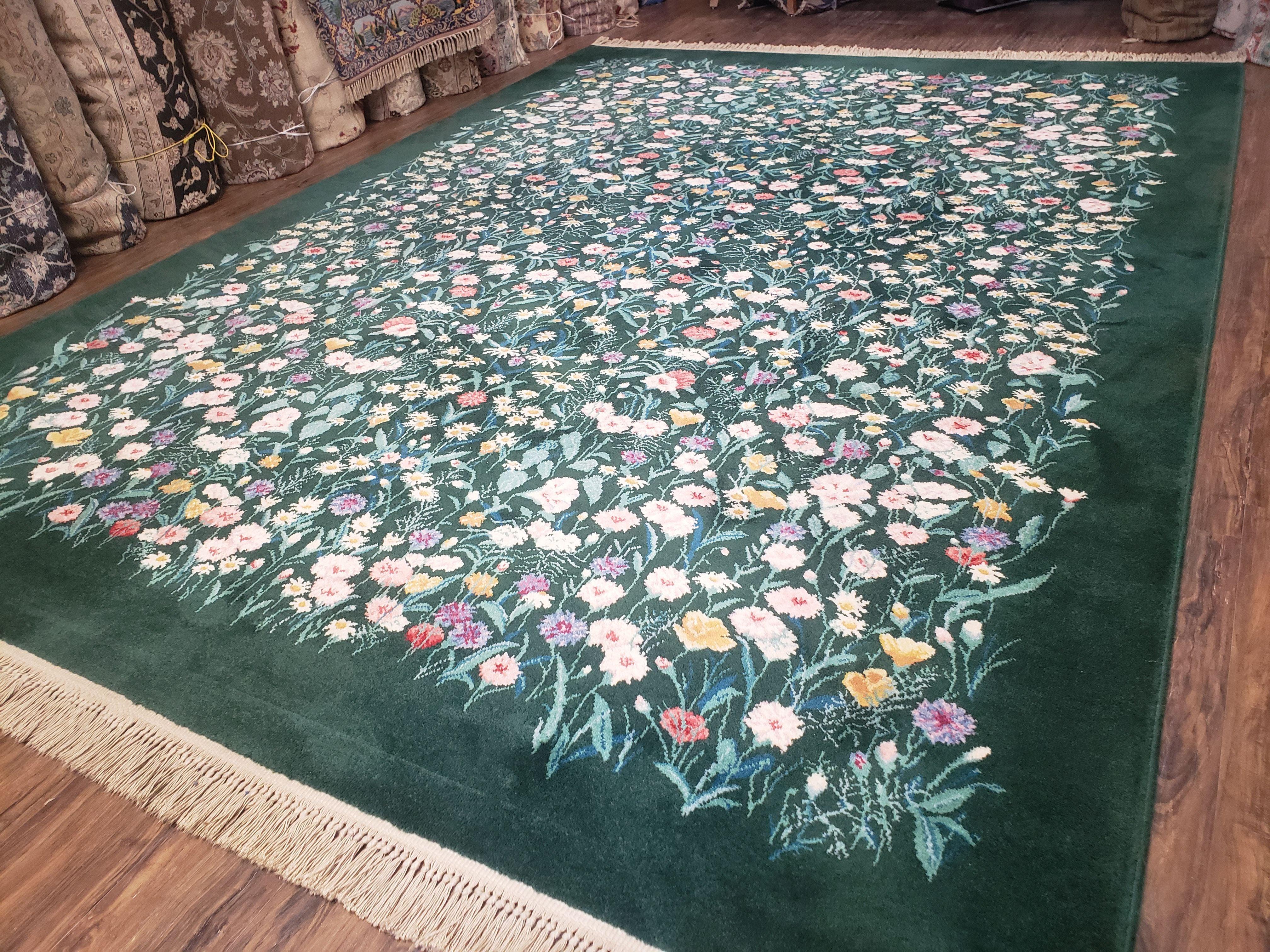 8' 8" X 12' Karastan Garden of Eden 509/9751 Wool Rug Wild Flowers Carpet Nice - Jewel Rugs