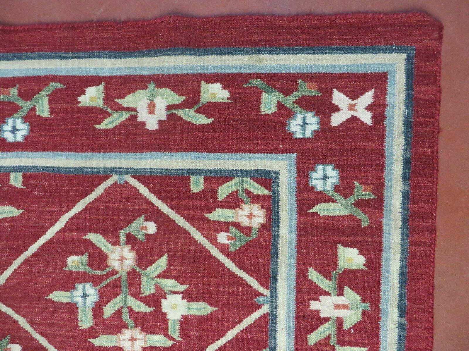 5' X 8' Vintage European Kilim Hand Made Flat Weave Wool Rug Veg Dyes Nice - Jewel Rugs