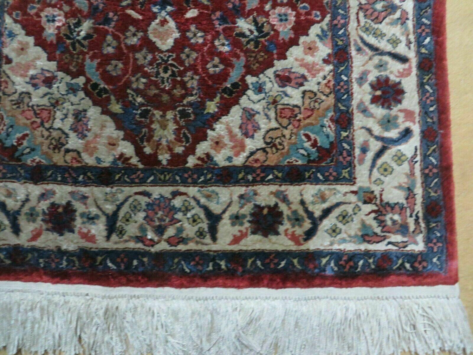 2' X 3' Handmade Chinese Floral Oriental Silk Rug Carpet Nice Red - Jewel Rugs