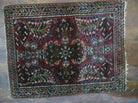 2' X 2.5' Antique Handmade Indian Floral Wool Rug Mat Red - Jewel Rugs