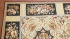 Needlepoint Rug 8x10ft Allover European Design Flowers 100% Wool Hand Knotted Aubusson Area Rug Brand New Flatweave Needle Point Carpet Chic - Jewel Rugs