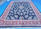 10' X 13' Vintage Handmade Wool Rug Blue Red Organic Nice Oriental Carpet - Jewel Rugs