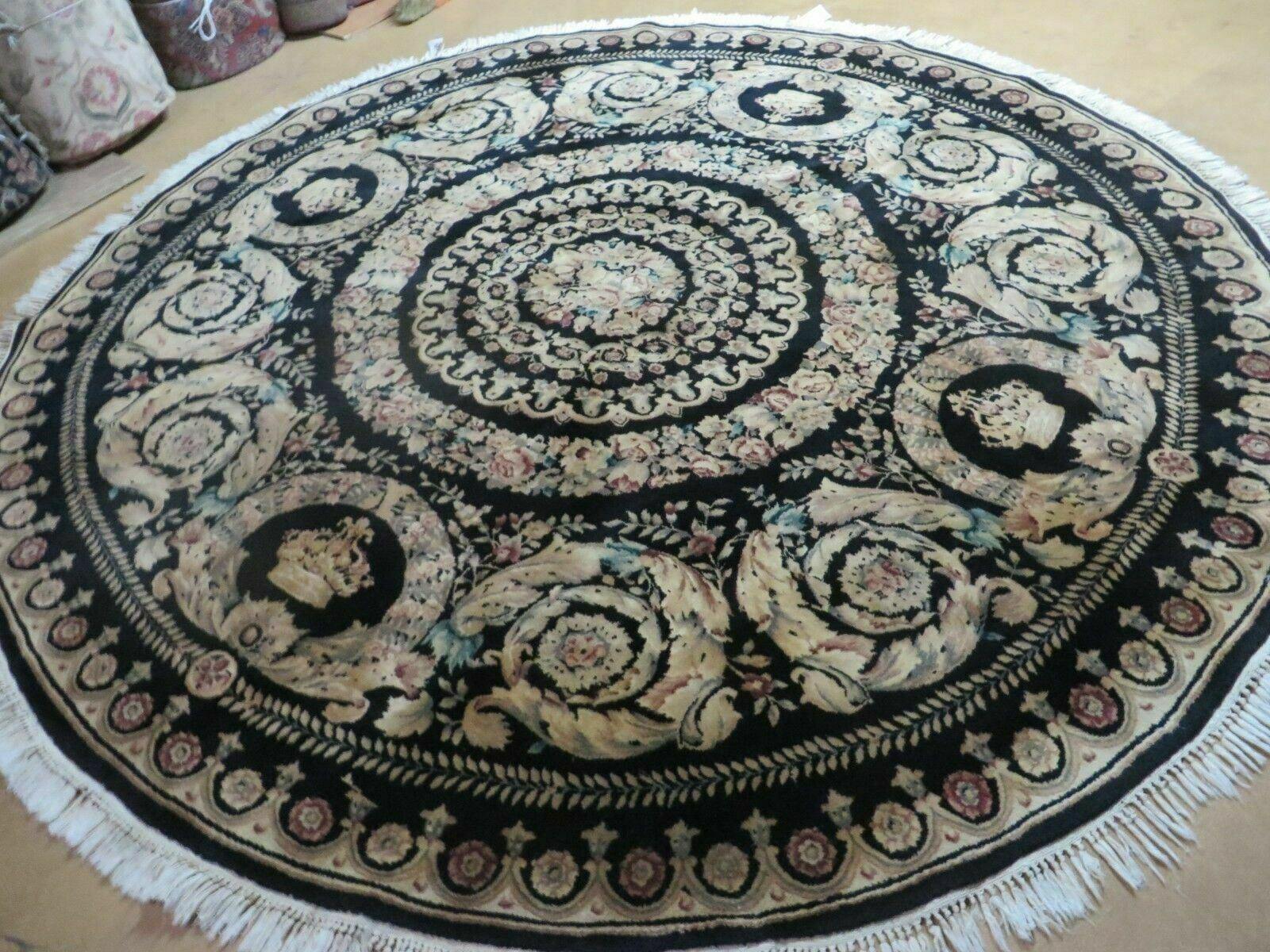 8' X 8' Vintage Handmade Chinese Savonnerie Versailles Pattern Wool Rug Carpet - Jewel Rugs