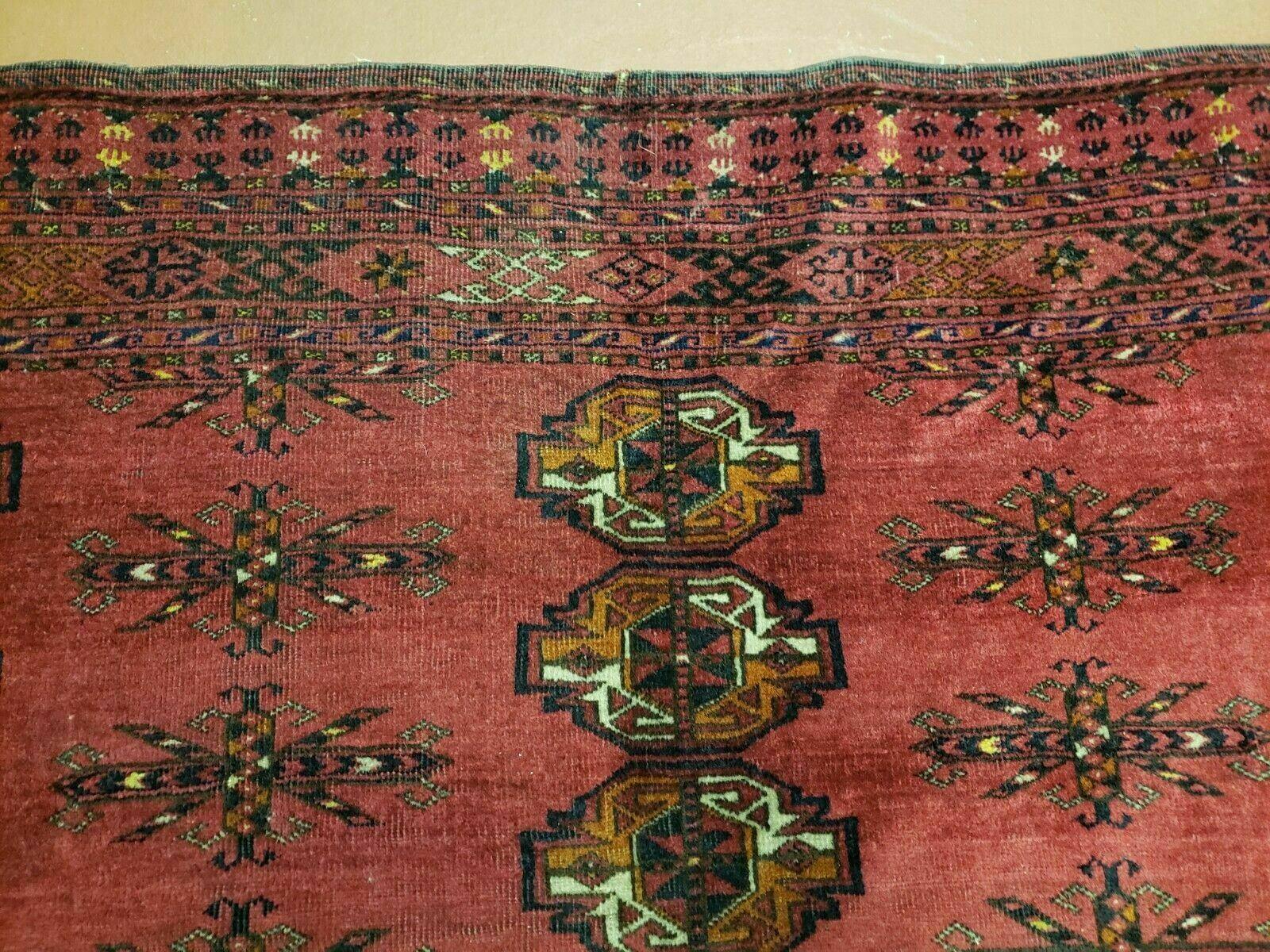 3' 1" X 5' 5" Antique Handmade Tribal Wool Rug Salor Turkoman Organic Dyes Wow - Jewel Rugs