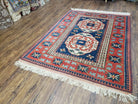 5' x 6' Vintage Top Quality Handmade Wool Rug Kazak Turkish Carpet Geometric - Jewel Rugs