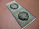 21" X 49" Antique Handmade INDO KIRMAN Wool Rug Double Bags Tobreh - Jewel Rugs