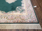 Karastan Green Kirman Medallion #753 Area Rug 5.9x9, Original Vintage Karastan, Discontinued Karastan Carpet, 6 x 9 Wool Karastan Rug - Jewel Rugs