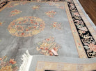 8' 6" X 11' 5" Vintage Handmade Chinese Carving Sculpture Wool Rug Flowers Nice - Jewel Rugs