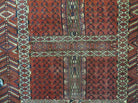 4' X 5' Antique Handmade Fine Tekkeh Turkoman Engsi Hatchli 4 Seasons Wool Rug - Jewel Rugs