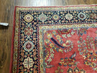 6' X 9' Antique Handmade India Floral Rug Highly Detailed Red Hand Knotted Nice - Jewel Rugs