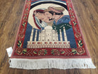 Vintage Small Pictorial Lovers Rug 2.5 x 4, Taj Mahal Indo Persian Rug, Wool Hand-Knotted Indian Rug, King & Queen, Layla and Majnun - Jewel Rugs