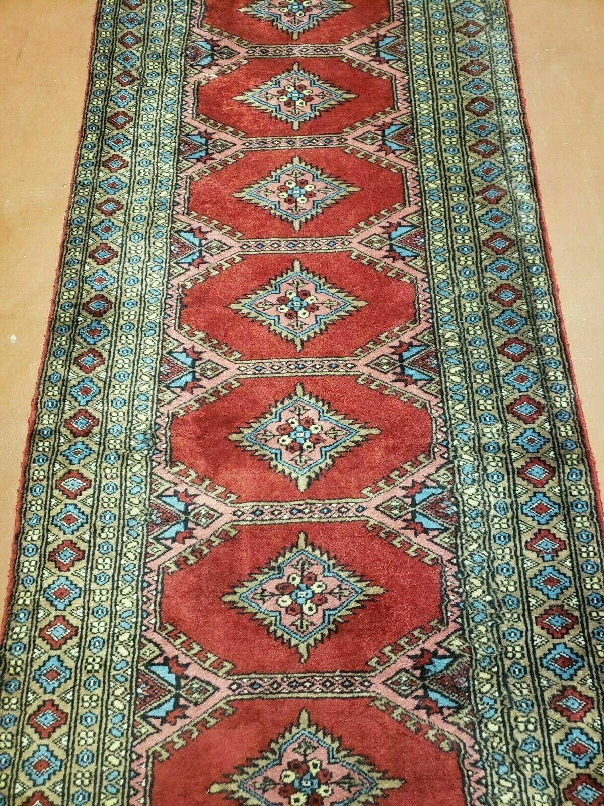 2' 7" X 8' Vintage Handmade Bokhara Turkoman Pakistani Wool Runner Rug Nice - Jewel Rugs