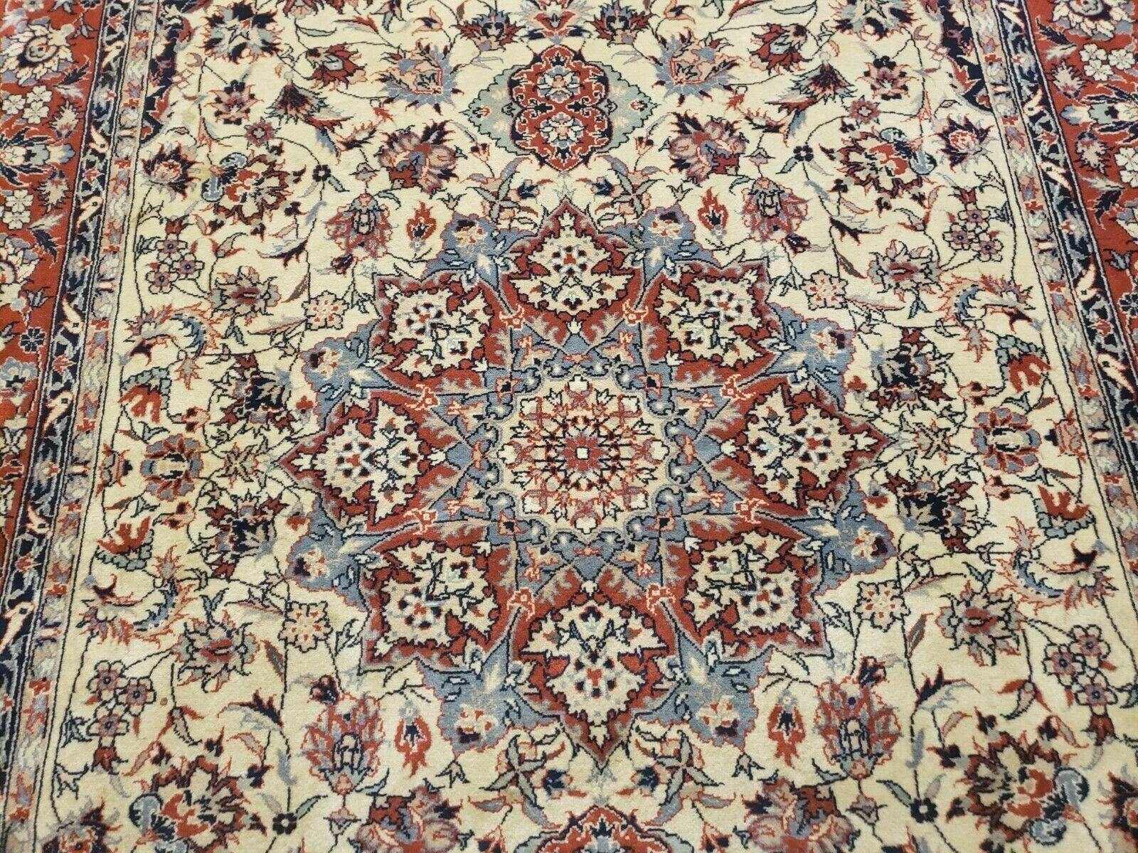 4' X 6' Handmade Ultra Fine Chinese Floral Oriental Wool Rug Hand Knotted Beige - Jewel Rugs