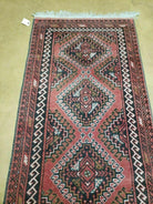 2' 5" X 9' Vintage Handmade Bokhara Red Turkoman Pakistani Wool Runner Rug Organic - Jewel Rugs