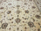 8' X 10' Vintage Cashmere Finish Rug Oriental Floral Machine Made USA Beige Nice - Jewel Rugs