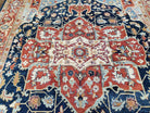 Safavieh Samarkand Rug 7.9 x 9.5 ft, Colorful Heriz Serapi Room Sized, Hand-Knotted Wool Carpet, Tribal Bohemian Area Rug, Oriental Rug 8x10 - Jewel Rugs