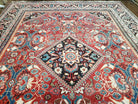 9' X 12' Antique Handmade Oriental Floral Wool Area Rug Organic Red Nice - Jewel Rugs