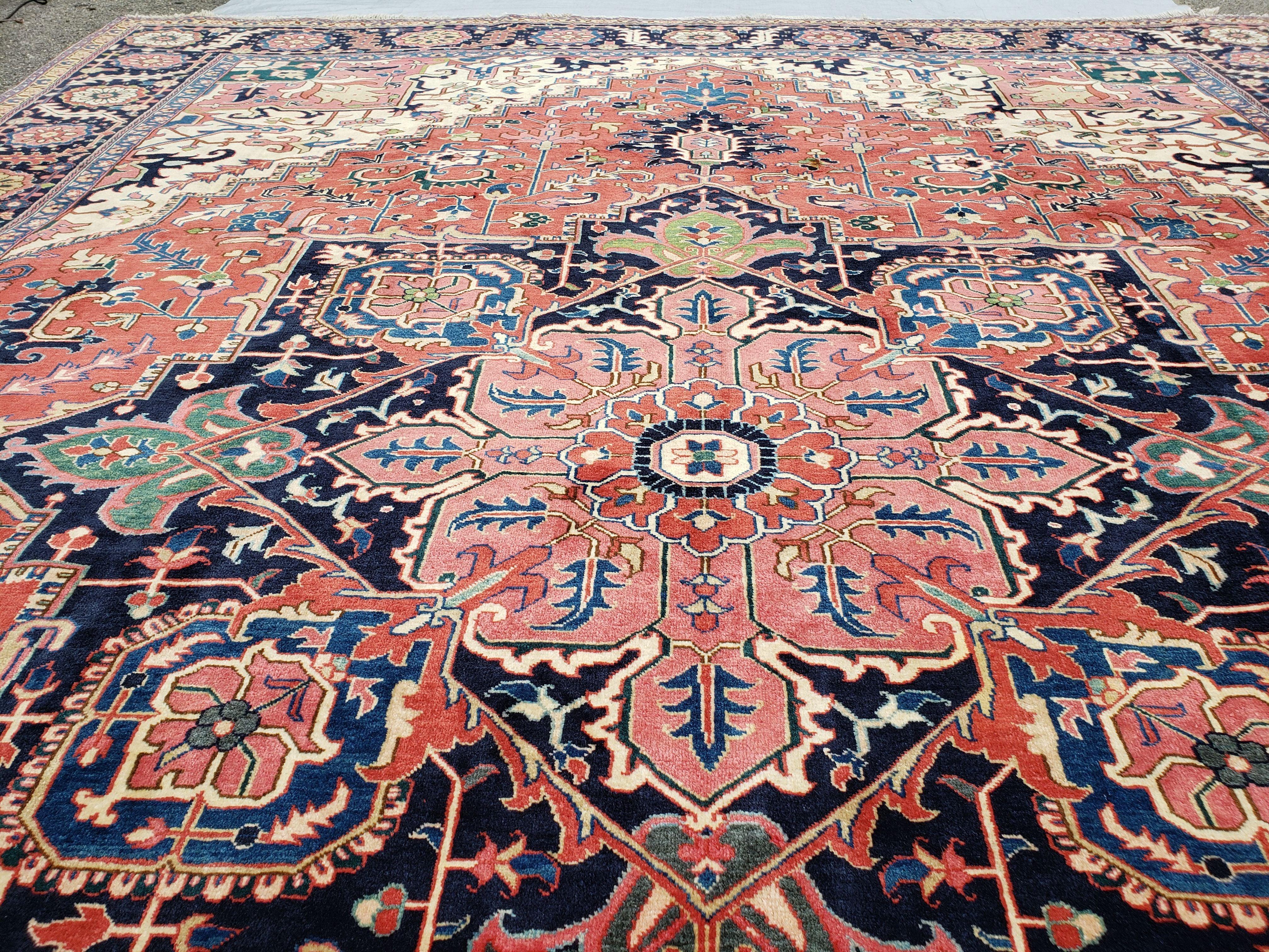 Antique One-of-a-Kind Oversized Heriz Serapi Rug, 11'5" x 15' - Jewel Rugs