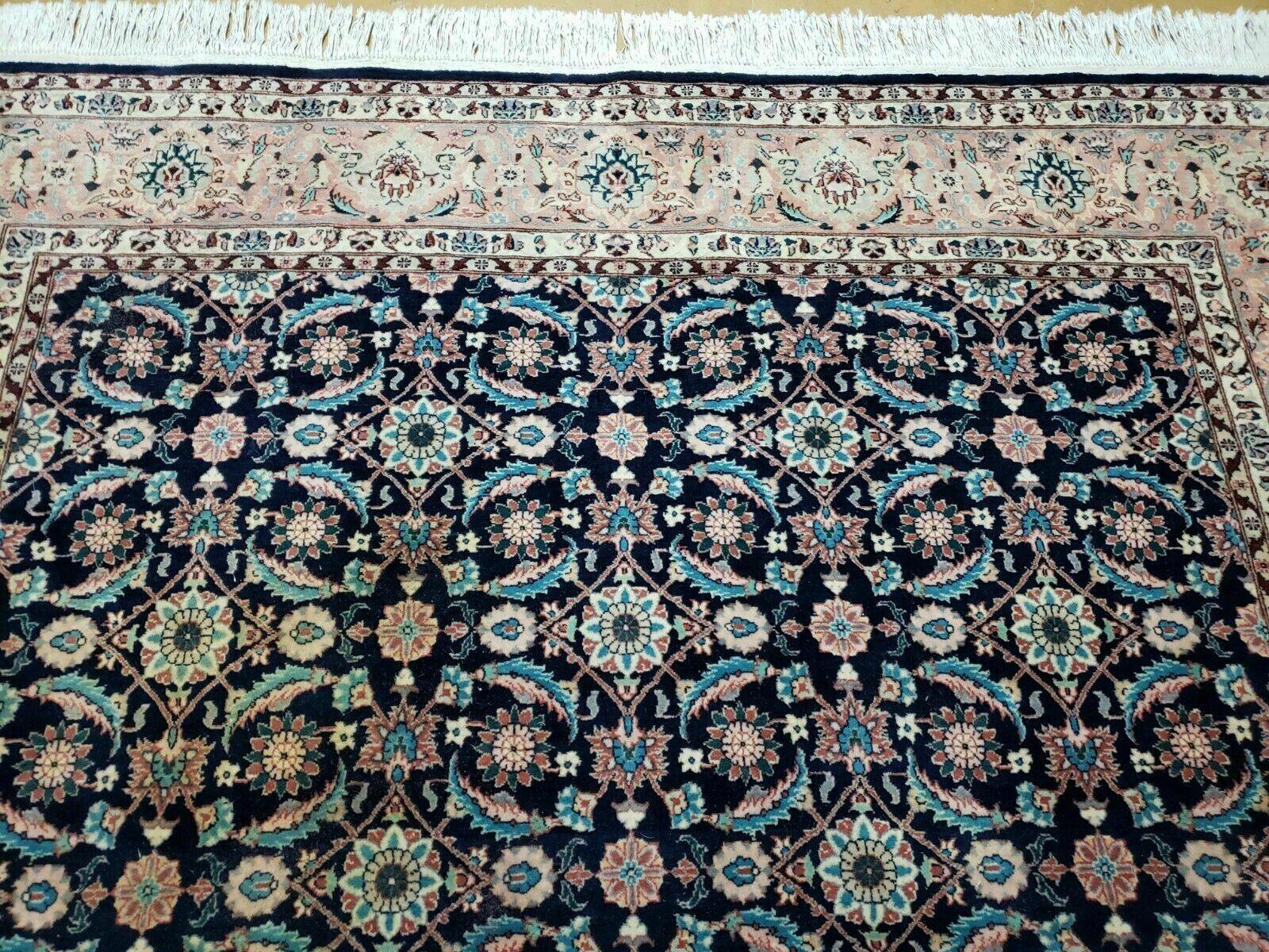 6' X 6' Gorgeous Handmade India Floral Oriental Wool Rug Square Blue Carpet Wow - Jewel Rugs