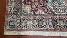 Wonderful Indian Kashmiri Silk Rug 6x10 Fine Silk Oriental Carpet, Handmade Vintage Floral Allover Medallion Rug, Ivory Black Multicolor - Jewel Rugs