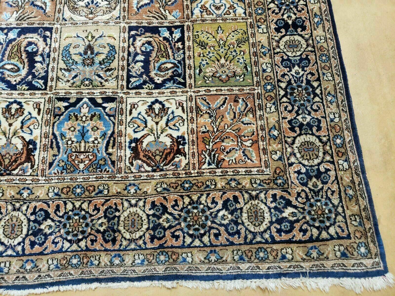 5' X 7' Persian Qum Handmade Carpet - Four Season Kheshti Garden Panel Design - Wool & Silk Rug - Jewel Rugs