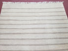 New Striped Turkish Kilim Area Rug 4x6 ft, Hand-Knotted, Wool, Light Gray, Earth Tone Decor, Flatweave Kilim, Two Toned Rug, Southwestern - Jewel Rugs