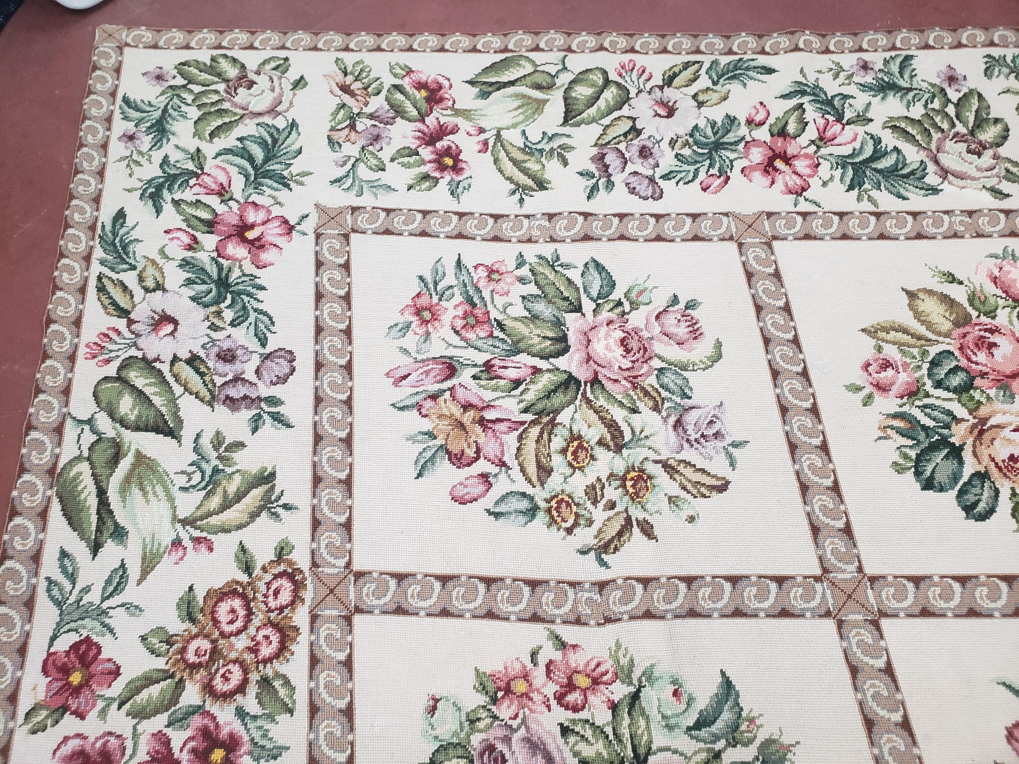 10' X 14' Handmade French Aubusson Savonnerie Design Needlepoint Rug Nice - Jewel Rugs