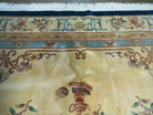 9' X 12' Vintage Hand Made CHINESE Carving Sculpture Wool Rug Flowers Vase Nice - Jewel Rugs