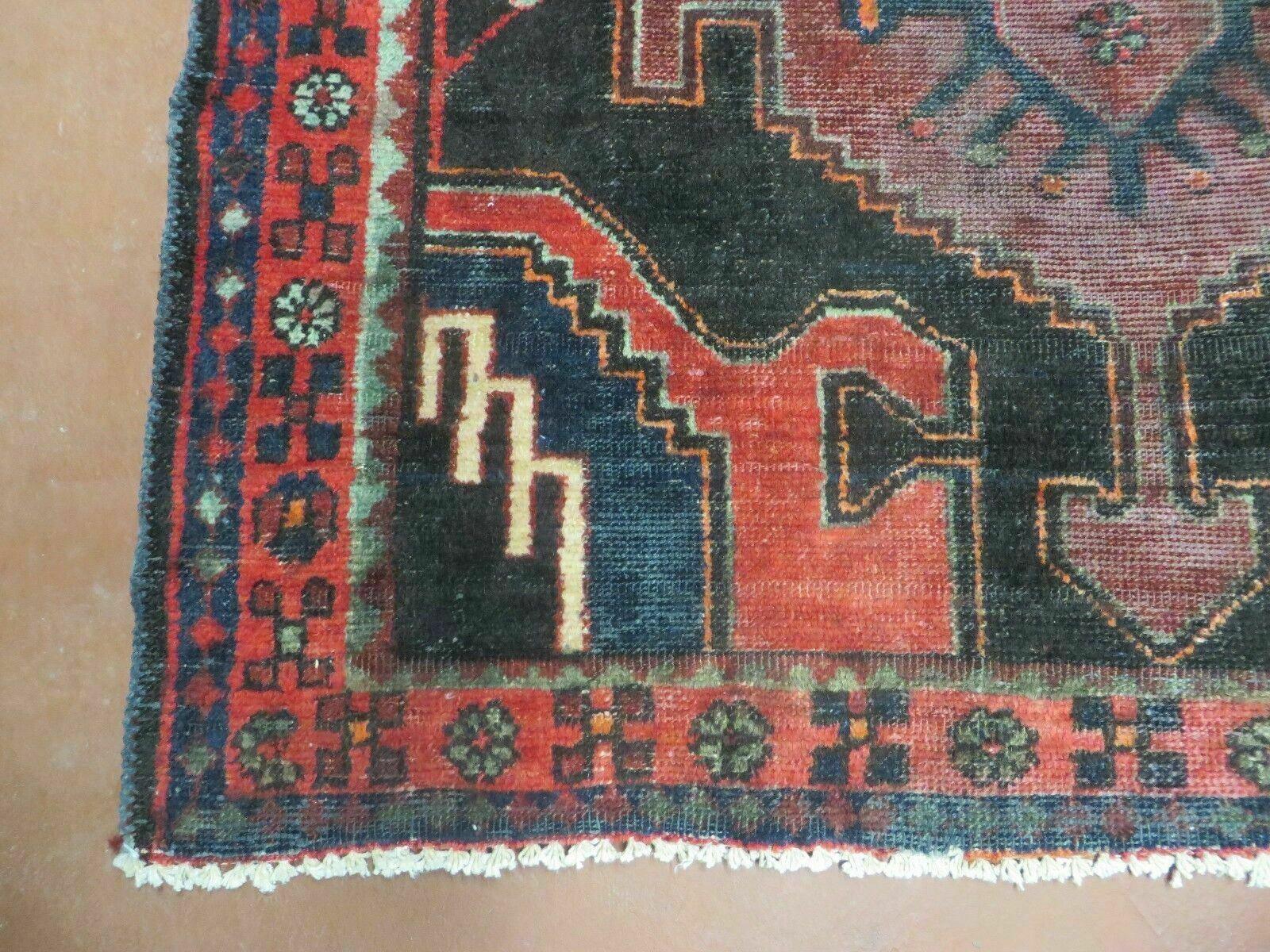 4' X 8' Antique Handmade India Geometric Oriental Tribal Wool Rug Red # 603 - Jewel Rugs