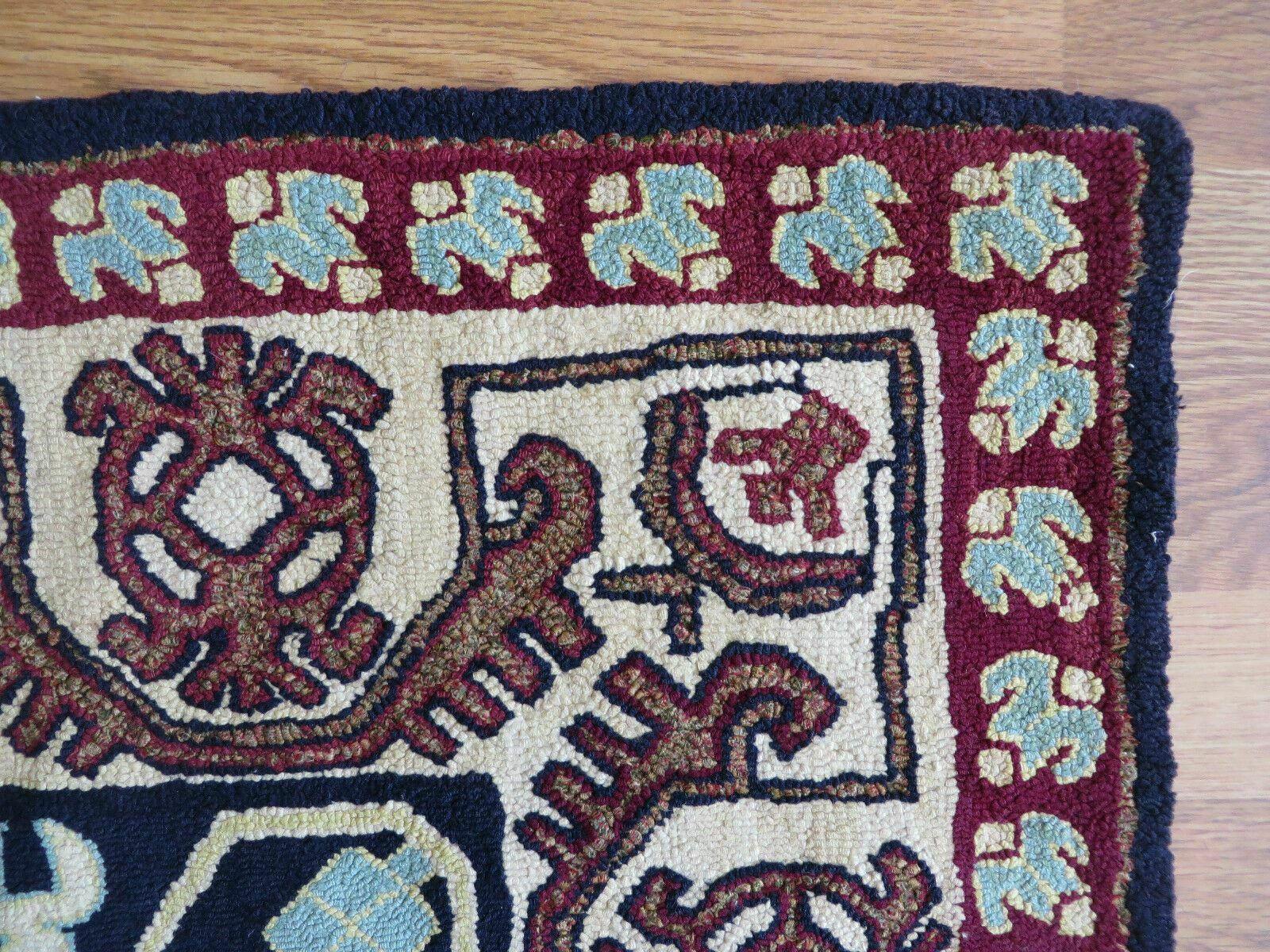 4' X 6.5' Handmade American Hooked Wool Rug - Jewel Rugs