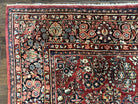 1920s Persian Sarouk Rug 9x12, Red Persian Carpet, High Quality Persian Rug, Allover Floral Pattern, Antique Oriental Rug, Wool Handmade Room Sized - Jewel Rugs