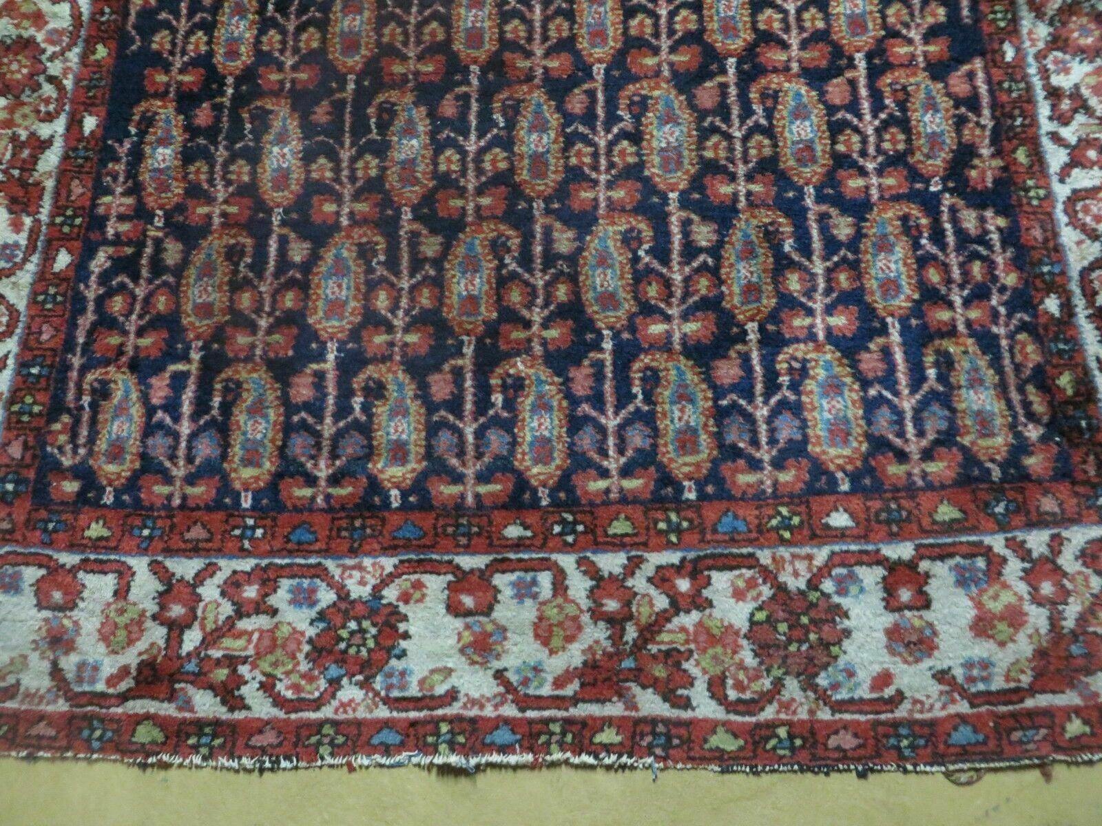 4' X 6' Antique Handmade Turkish Sivas Wool Rug Vegetable Organic Dye Nice Blue - Jewel Rugs