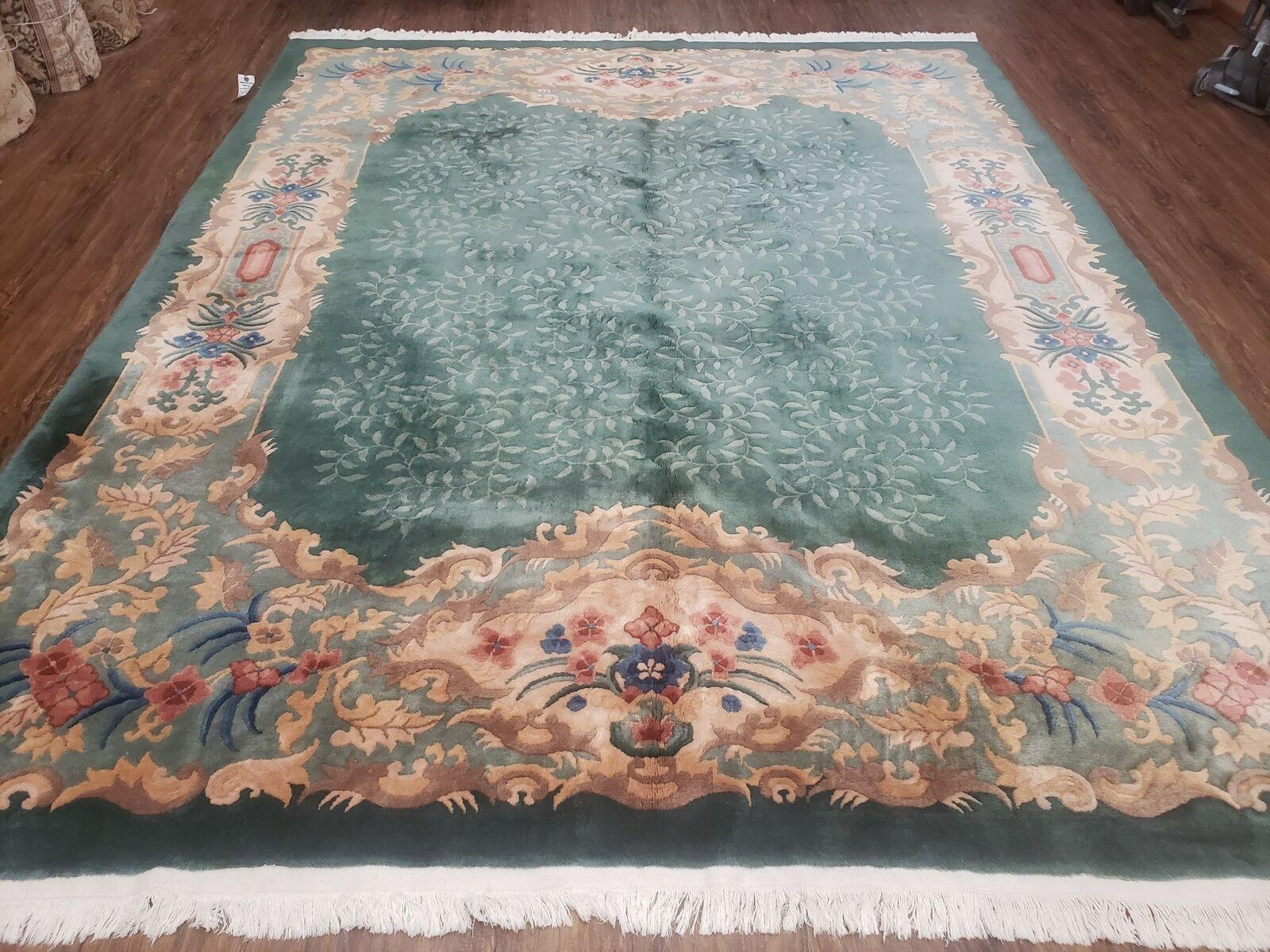 8' X 10' Antique Handmade Art Deco Nichols Peking Chinese Rug Carpet Teal Nice - Jewel Rugs