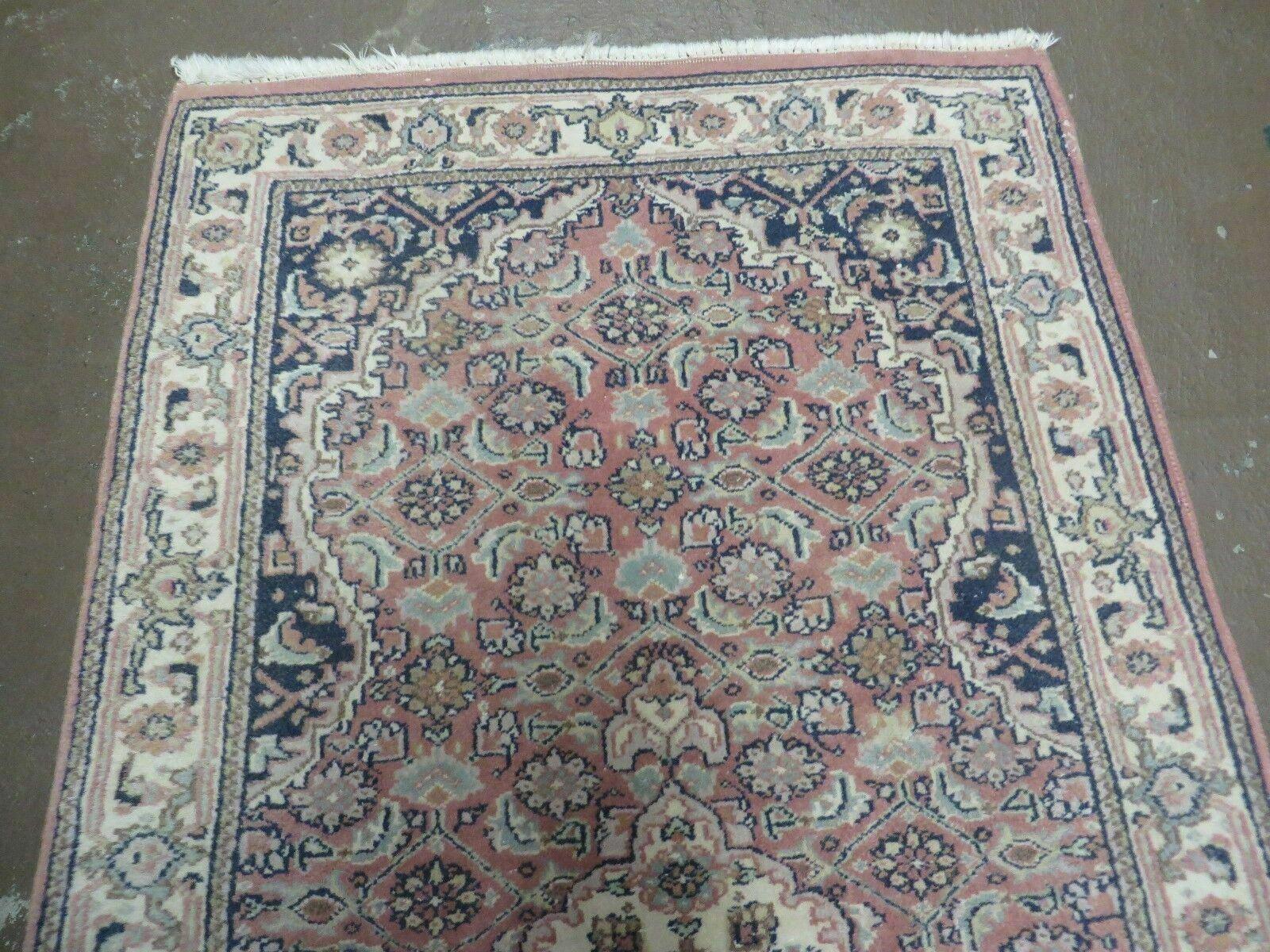 2' X 4' Vintage Handmade India Floral Oriental Jaipur Wool Rug Carpet NICE - Jewel Rugs