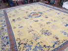 10' X 13' Antique Handmade Chinese Wool Rug Peking Mandarin Gold Mustard - Jewel Rugs