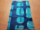 3' 3" X 5' 2" Vintage Danish Rya Shag DeLuxe Ege Rug Mid-Century Modern Blue - Jewel Rugs