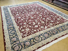 8' X 10' Vintage Handmade Oriental Floral Wool & Silk Rug Afshan Red Blue Nice - Jewel Rugs