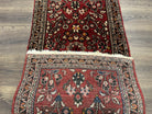 Small Persian Sarouk Rug 2x4 ft, Allover Floral Pattern, Red Black Cream, Hand Knotted Wool Traditional Oriental Carpet, Antique Persian Rug 2 x 4 - Jewel Rugs