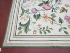 New Needlepoint Rug 10 x 13.5, Allover Floral, Flatweave, 10x13 - 10x14 Rugs, Hand-Woven Rug, European Large Area Rug, Ivory Background - Jewel Rugs