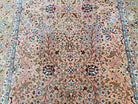 Turkish Hereke Rug 4x6, Wool on Cotton Turkish Hereke Carpet 4 x 6 ft, Handmade Hand Knotted Fine Oriental Rug, Light Coral Red and Green - Jewel Rugs