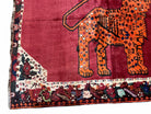 5 X 6 Handmade Rug Zagros Quality Wool Rug Lion Organic Dyes Red Leopard Tribal - Jewel Rugs