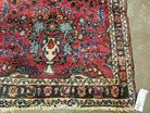 2' 7" X 6' 7" Antique Handmade Wool India Floral Oriental Short Runner Rug Red - Jewel Rugs