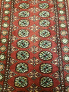 2' 7" X 10' Vintage Handmade Bokhara Turkoman Pakistani Wool Red Runner Rug Nice - Jewel Rugs