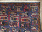 4x6 Handmade Balouch War Afghan Tribal Rug Organic Dyes Helicopter Tank Airplane - Jewel Rugs