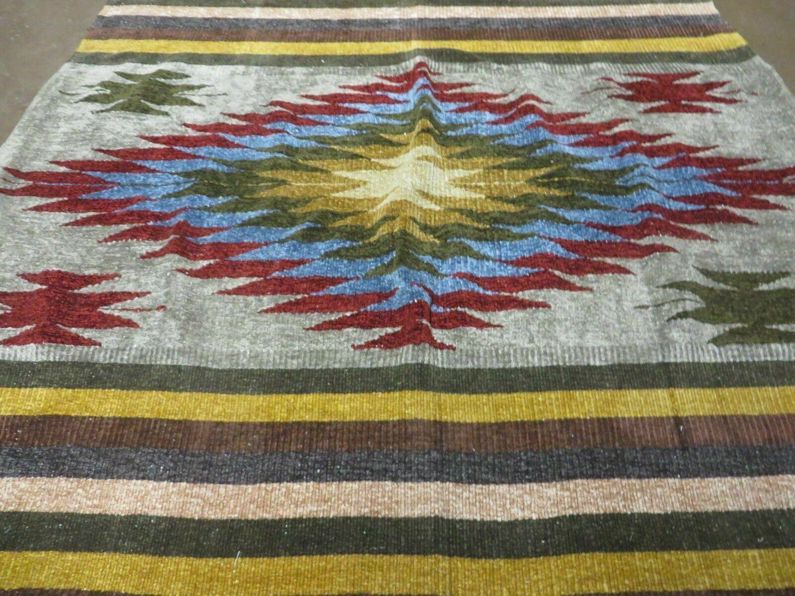 4' X 7' Vintage Handmade Latin American Mexican Wool Blanket Kilim Rug Nice # B - Jewel Rugs