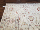 Peshawar Oushak Large Room Sized Rug 10 x 14.4, Wool Hand-Knotted Ivory Chobi Farmhouse Oriental Rug, 10x14 Living Room Pakistani Carpet - Jewel Rugs